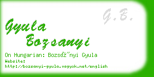 gyula bozsanyi business card